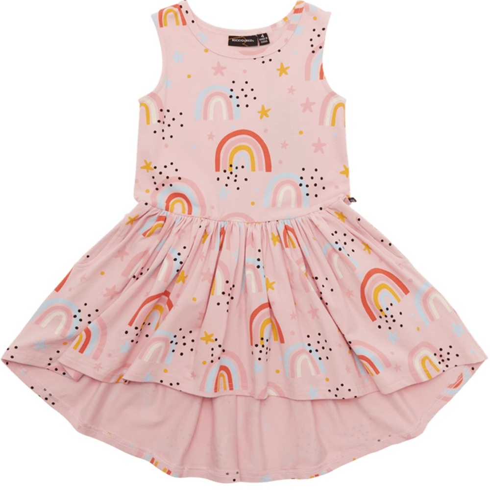 Rock Your Kid Sunshine & Rainbows Drop Waist Dress